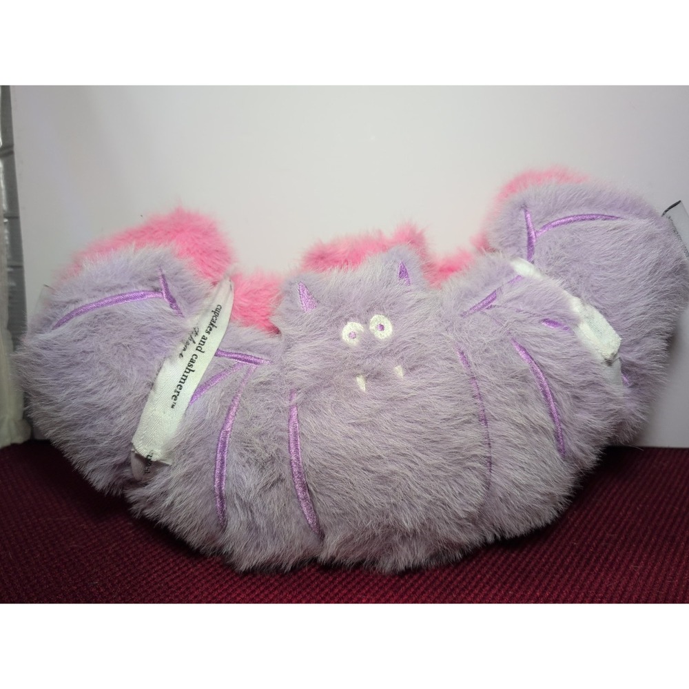 Cupcakes & Cashmere Halloween Pastel Faux Fur Bat Pillows Pink & Purple Bats 2